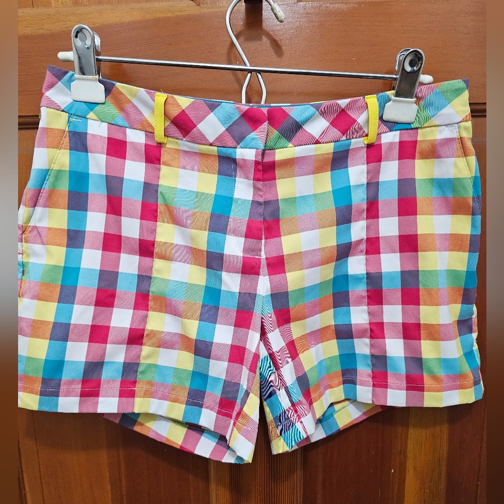 Slazenger Women's Multi-Colored Checker Scooter Golf Shorts - Size 6